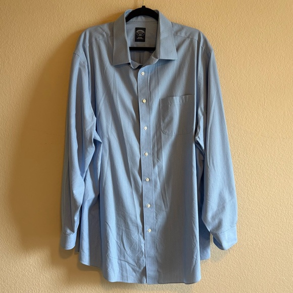 Brooks Brothers Blue with Small White Dots Dress Shirt, Men's Size 18 1/2 36/37 - Picture 1 of 9
